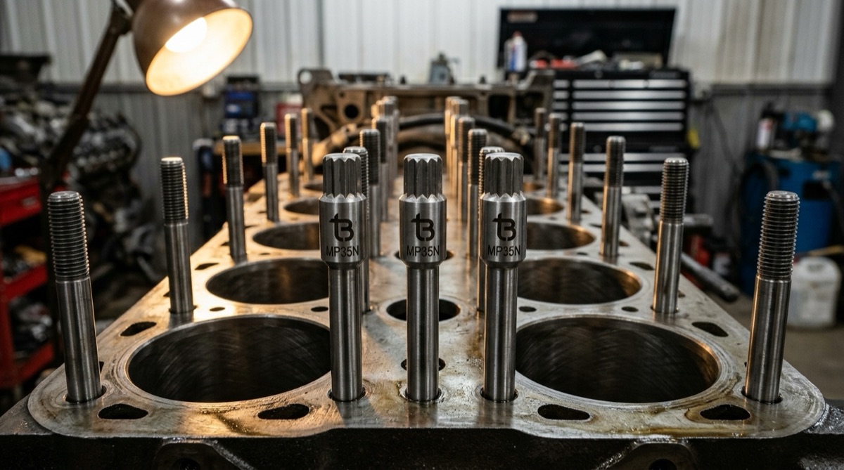 6.7 Cummins Head Studs, TorqBolt 12-point fastener with tB ligature and alloy grade marking
