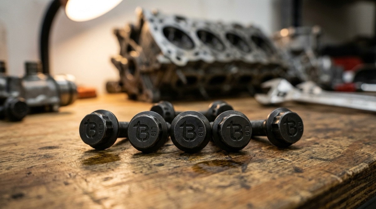 L19 Race-Grade 12-Point Bolts, TorqBolt 12-point fastener with tB ligature and alloy grade marking