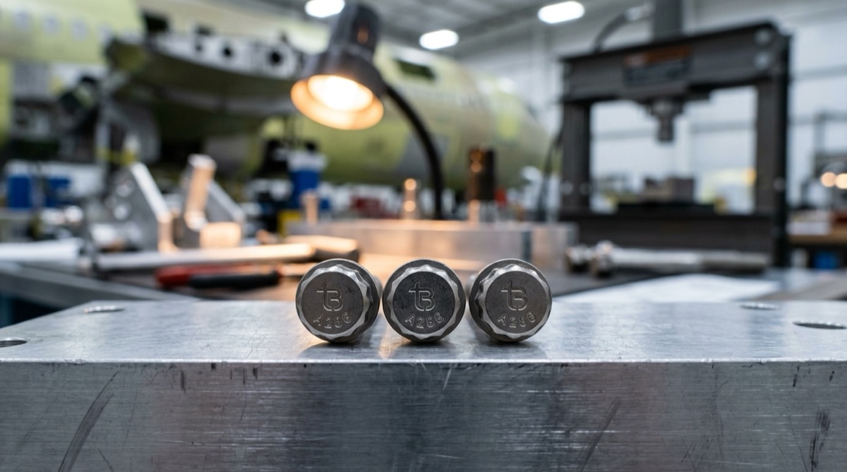 MS21250 12-point aerospace bolts, TorqBolt 12-point fastener with tB ligature and alloy grade marking