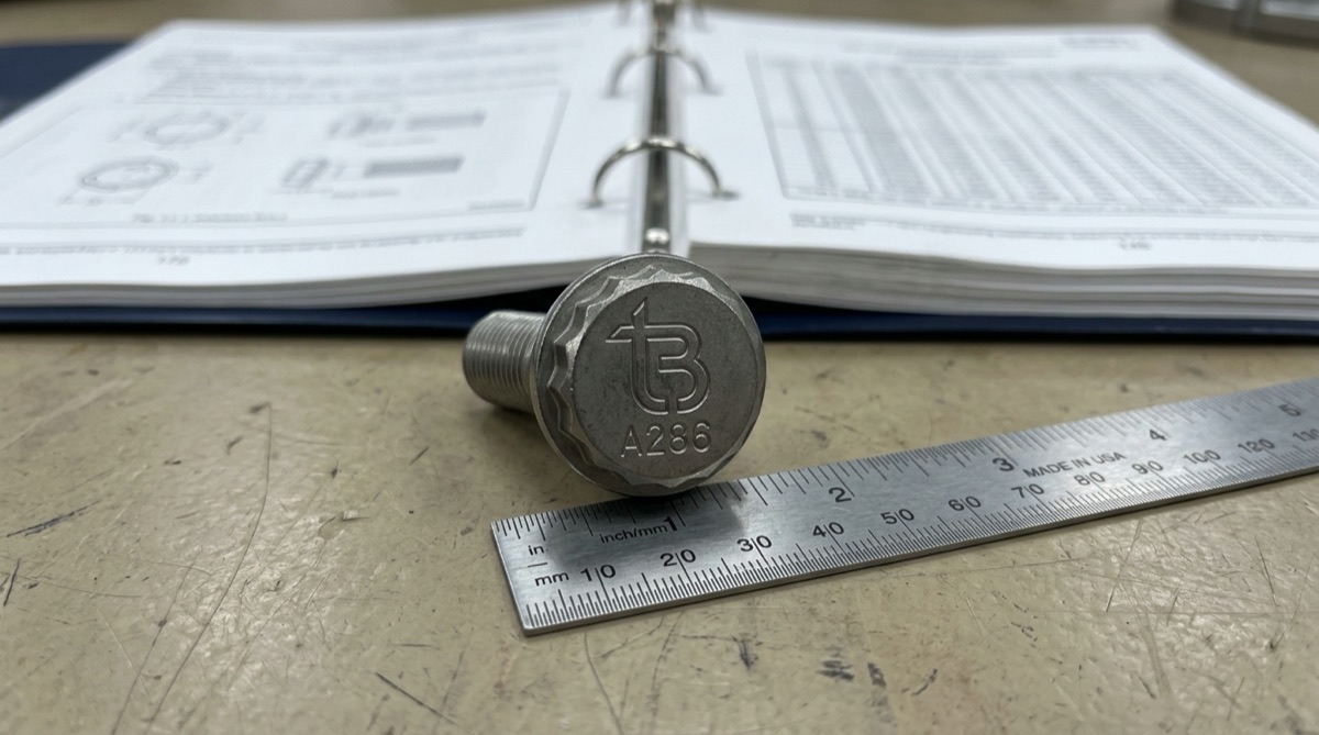 NAS6303 tension 12-point bolts, TorqBolt 12-point fastener with tB ligature and alloy grade marking